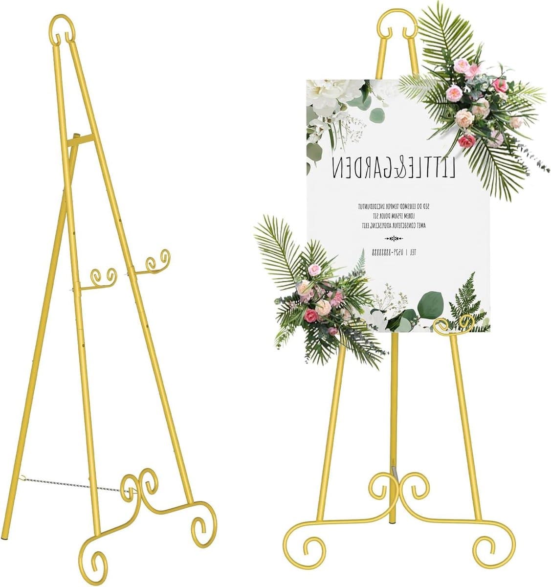 Schildersezel Standaard - Display Ezel Luxe - Evenementen Presentatie - Verstelbare Hoogte - 46 inch - Goud