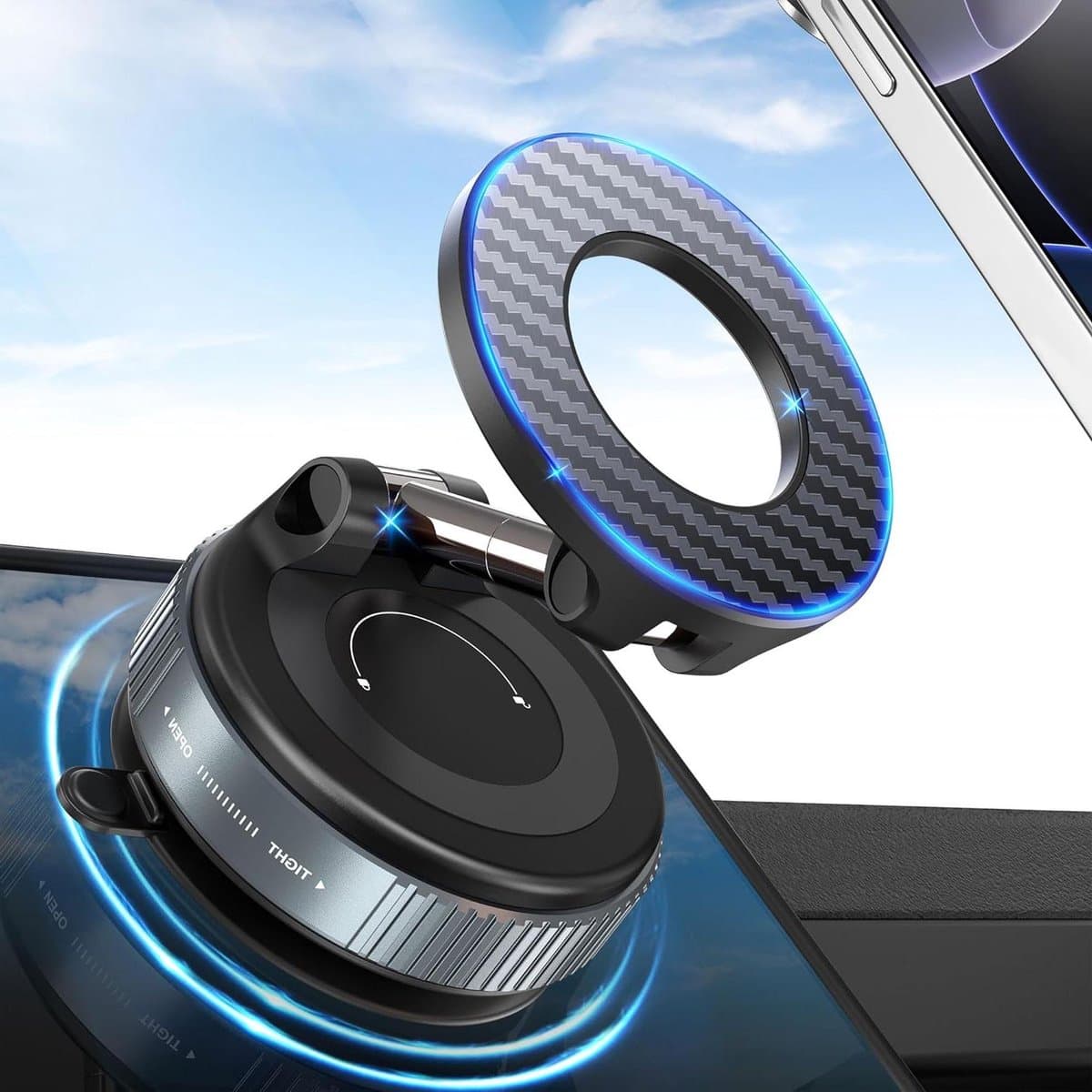 Telefoonhouder Auto - Universele Houder - Veilig Navigeren - Sterke Magneet - 360 Graden - Rood
