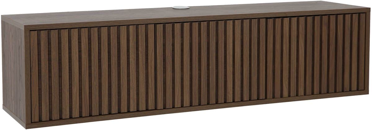 Oviala - Wandmeubel voor tv, 120 cm breed, Scandinavische stijl, donker hout - Ivy