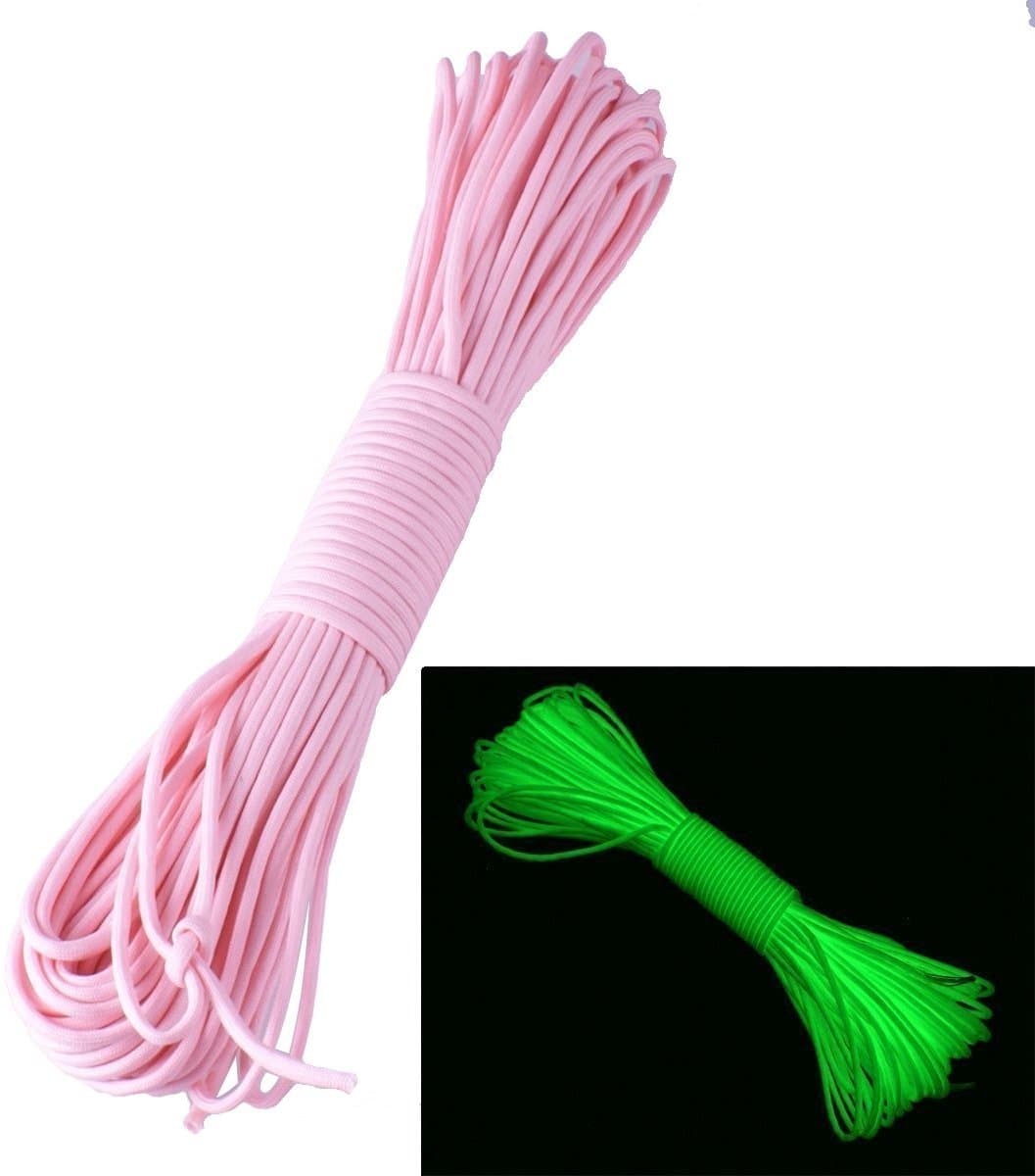 Dailygoods- Paracord 550 Lichtgevend - Paracord Touw - Paracord Sluiting - Paracord Set - Paracord Pakket - 9 Strengen, 30,48 m - Parachutekoord