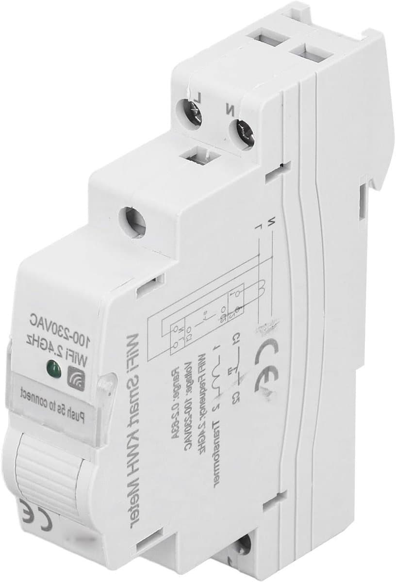 Slimme Energiemeter - Stroommonitor KWH - Energieverbruik Meten - APP Bediening Realtime - 11 x 8 x 6 cm - Wit