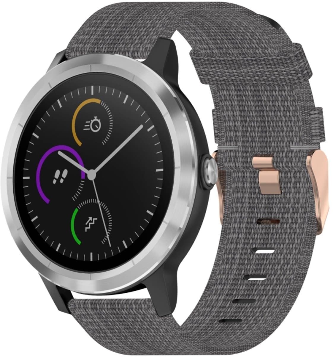 Voor Garmin Vivoactive 3 20mm Nylon Woven Watch Band (Dark Gray)