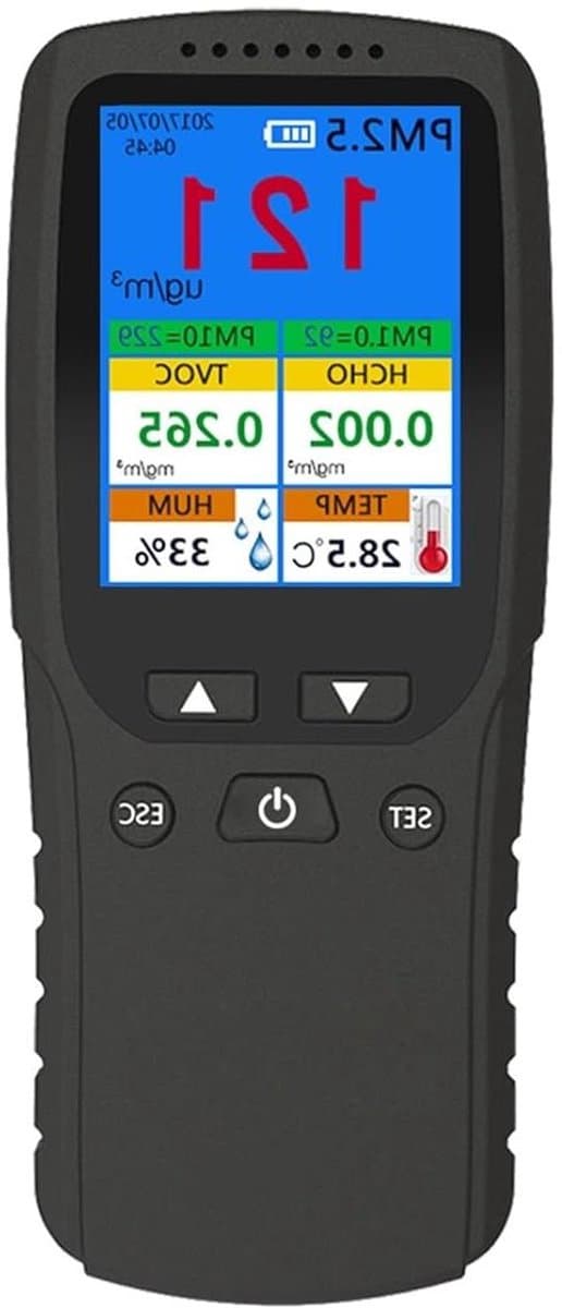 Luchtkwaliteit Monitor - PM2.5 Detector - Binnen Lucht Meten - Real-time Detectie - 164 x 69 x 44mm - Zwart