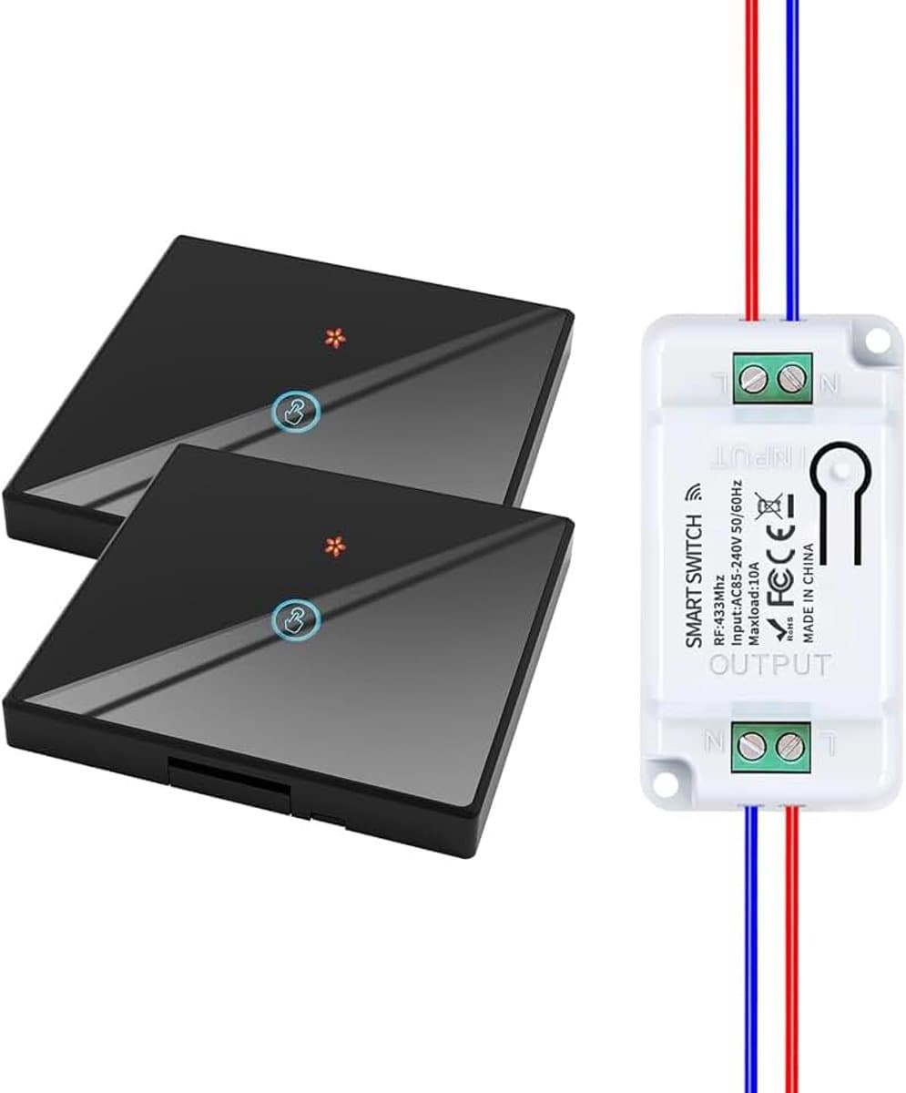 Schakelaarset, RF433 lichtschakelaar, 230 V draadloze zender veiligheidsschakelaar en ontvanger controller 10 A, draadloze schakelaar, wandlichtschakelaar, touch-lichtschakelaar