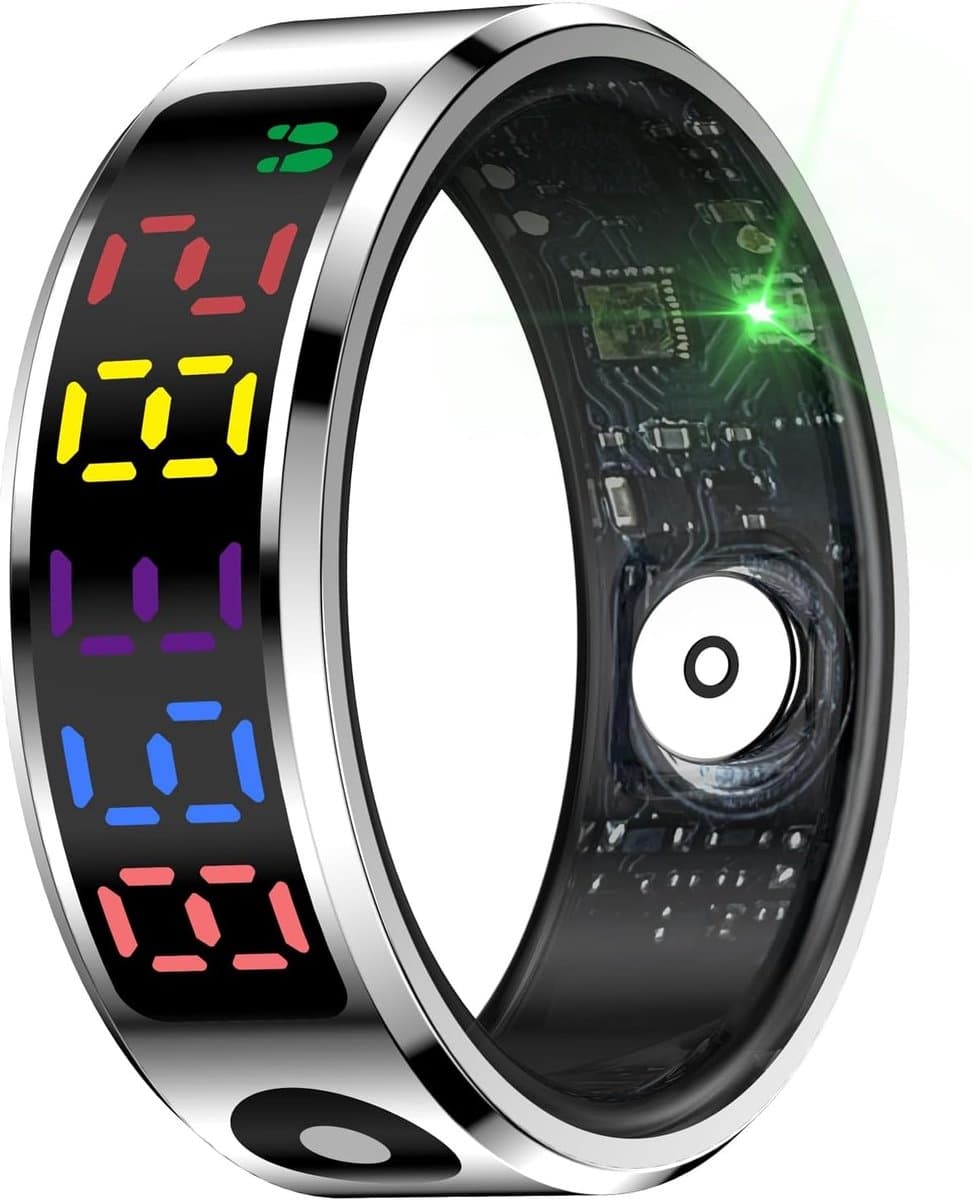 Slimme Ring - Fitness Tracker - Gezondheid Monitoren - Gebaarbesturing - IP68 Waterdicht - Roestvrijstaal
