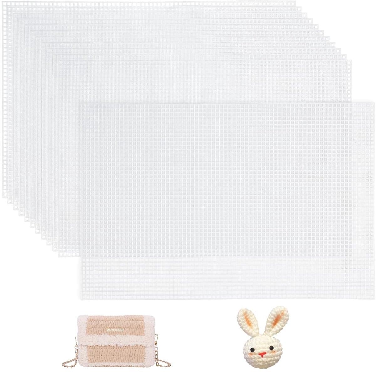 Dailygoods- Plastic Canvas Set van 12 Stuks - Kunststof Mesh Vellen - Duurzaam en Flexibel - Voor Doe-Het-Zelf Projecten - 20x30 cm - Geschikt voor Kunsthandwerk