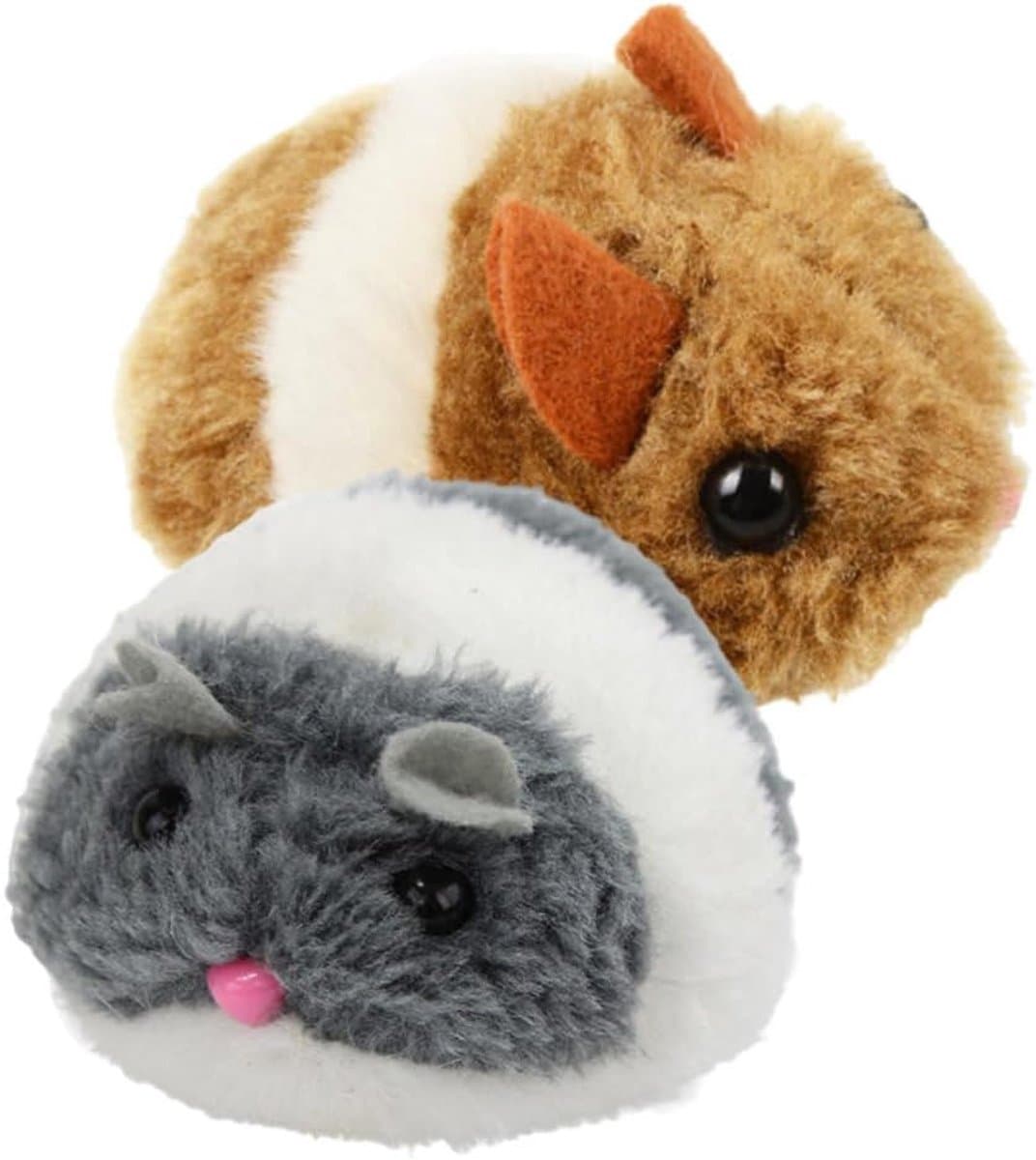 Katten Speelgoed Muizen - Huisdier Pluche - Spelen en Bewegen - Bevordert Beweging - 2 Stuks - Diverse Kleuren