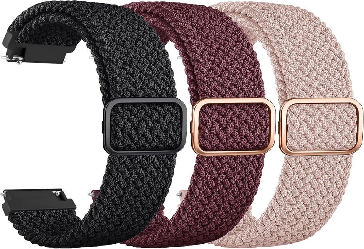 Armbanden voor Garmin Venu Sq - 20 mm nylon gevlochten - uniseks - sportieve uitstraling - ShopVlot