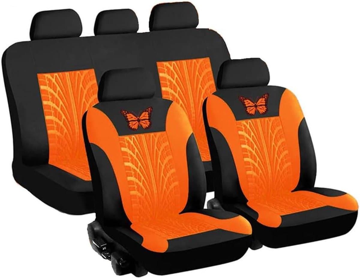 Autostoelhoezen Set - Stoelbeschermers - Auto Beschermen - Airbag Compatibel - Volledige Set - Oranje