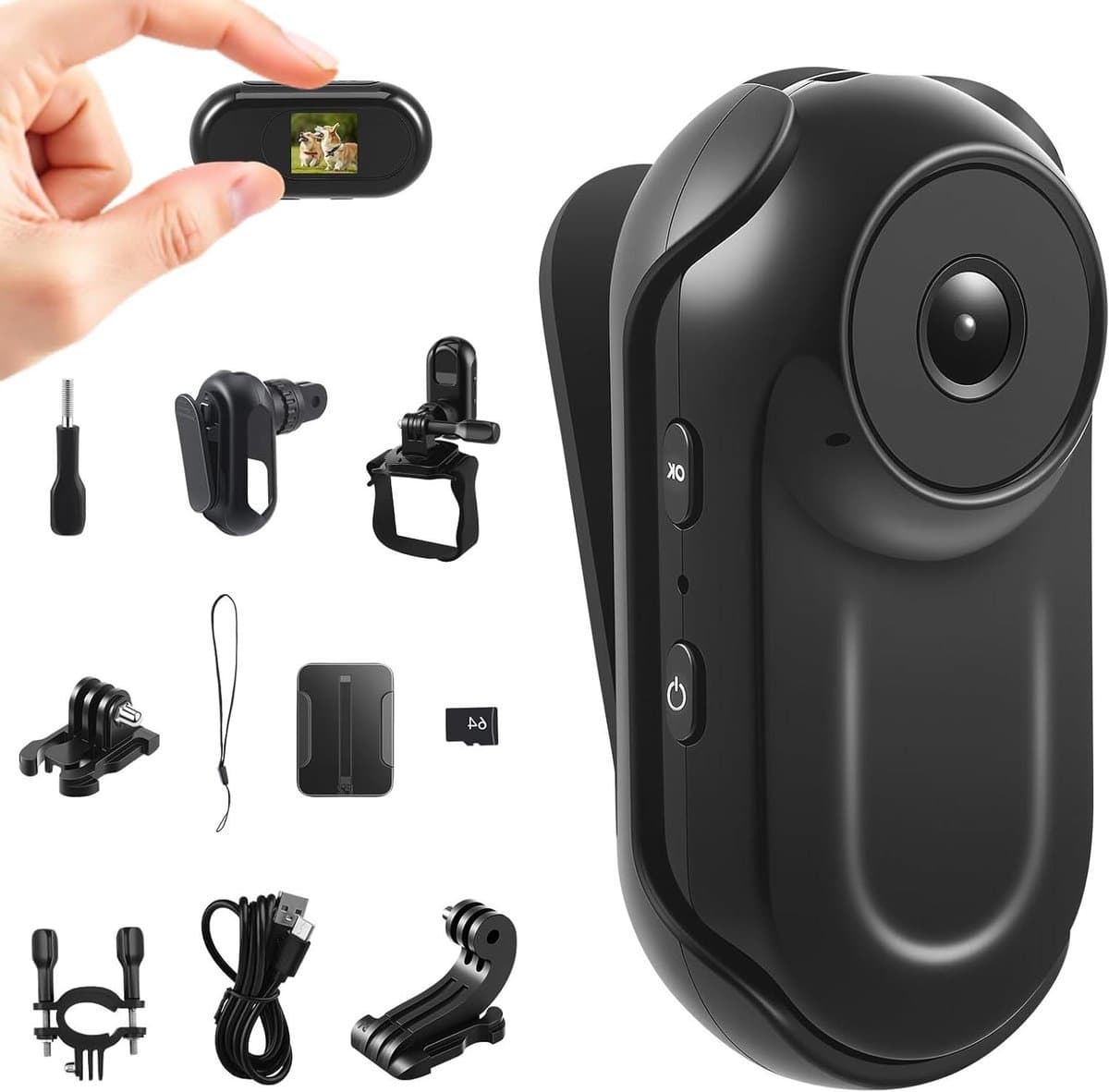 Mini Actie Camera - Draagbare Camera - Opnemen Onderweg - Magnetische Bevestiging - 1080P HD - Zwart