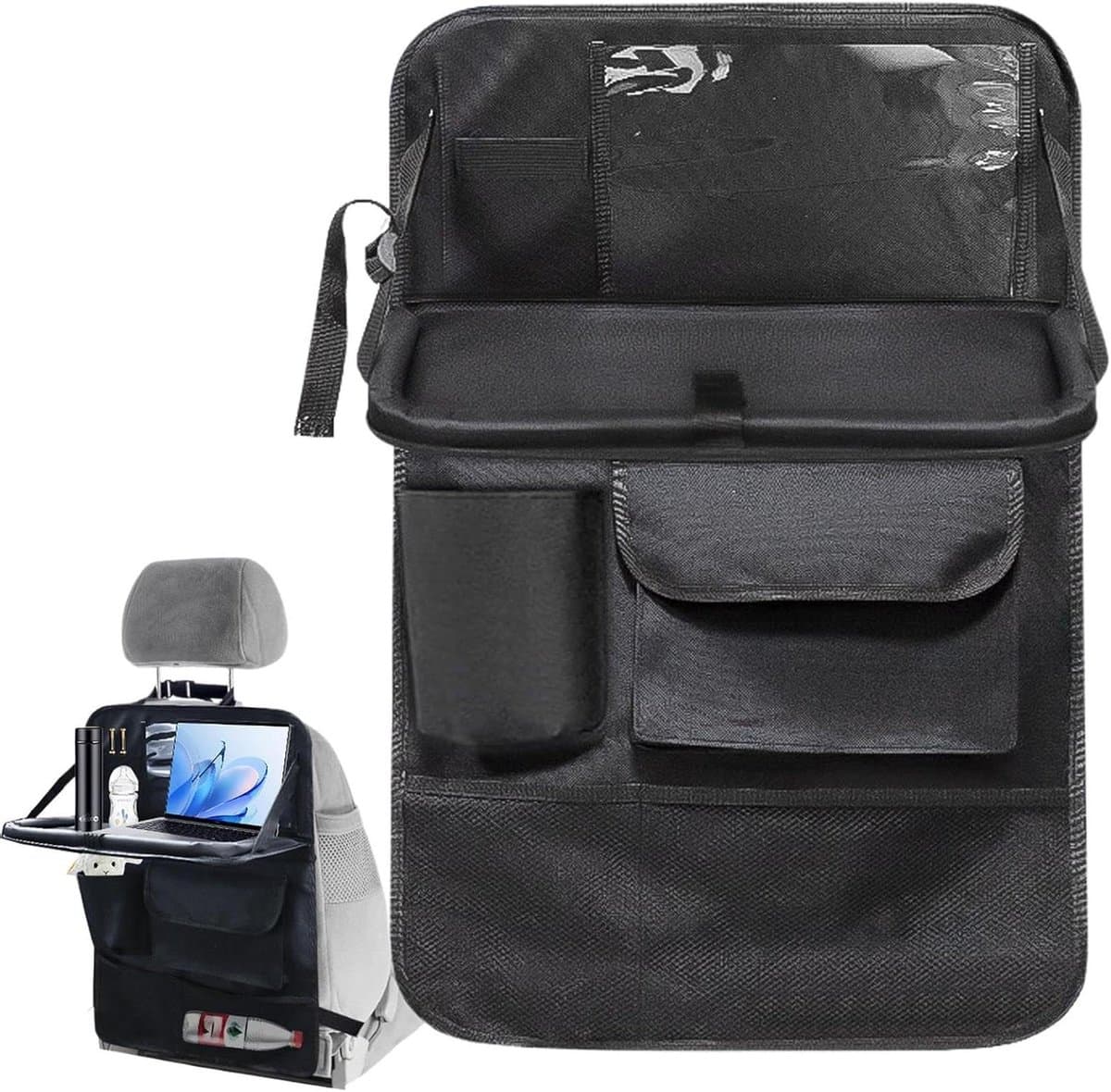 Auto Organizer - Stoel Opberger - Reizen en Opbergen - Met Tablettray - 62x42 cm - Veelkleurig