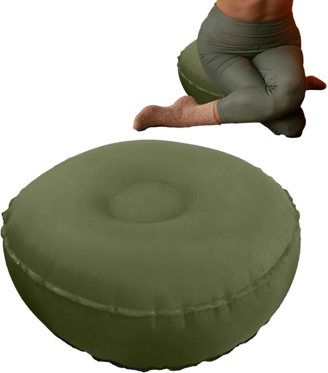 Meditatiekussen - Vloerkussen - Ontspannen Zitten - Verstelbare stevigheid - 42x15cm - Army Green