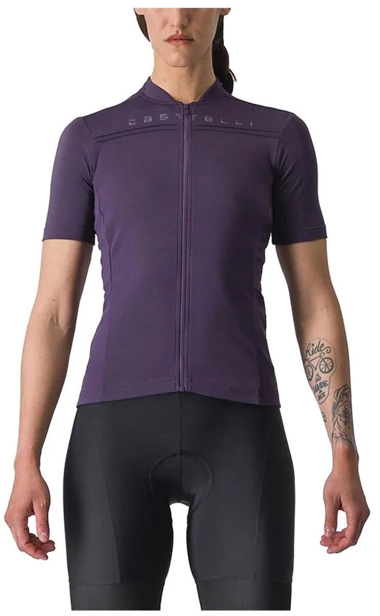 Castelli Anima 4 Korte Mouw Wielertrui Paars L Vrouw