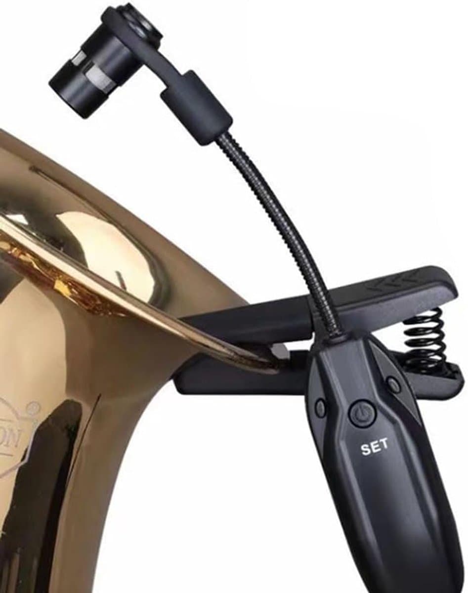 Saxofoon Microfoon - Instrument Zender - Muziek Optreden - Draadloze Connectiviteit - 50 Meter Bereik - Zwart