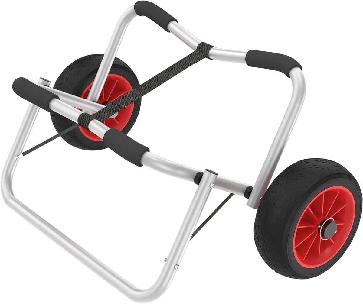 Opvouwbare Kajakwagen - Boottrailer Transportkar - Watersport Vervoer - Lichtgewicht Aluminium Frame - 100 kg Draaglast - Zilverkleurig