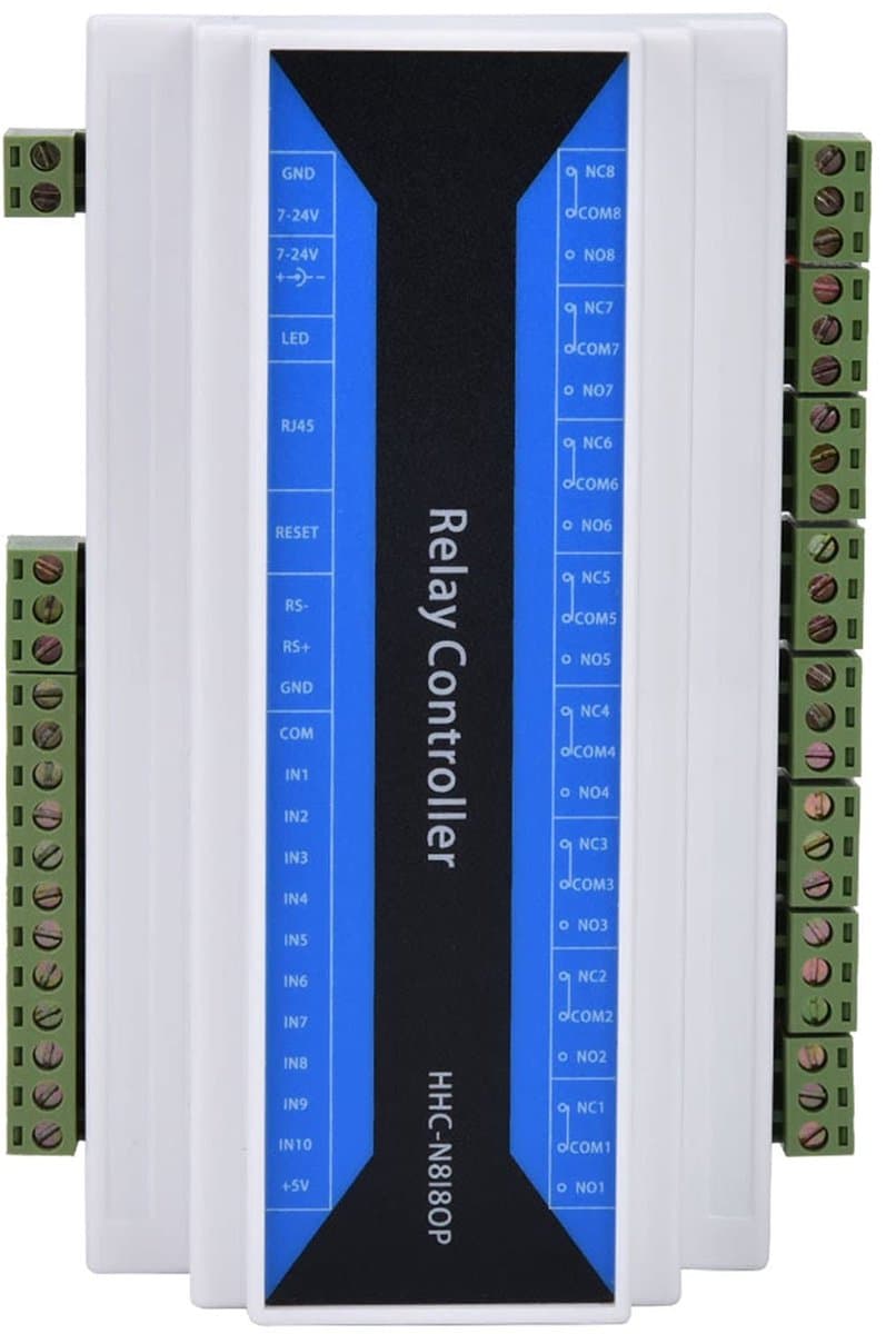 Dailygoods - Dailygoody - Netwerkrelais controller - Ethernet bestuurbaar - DC 7-24V - Schakelmodule - Afstandsbediening - Geschikt voor Ethernet - Zwart - 8 kanal