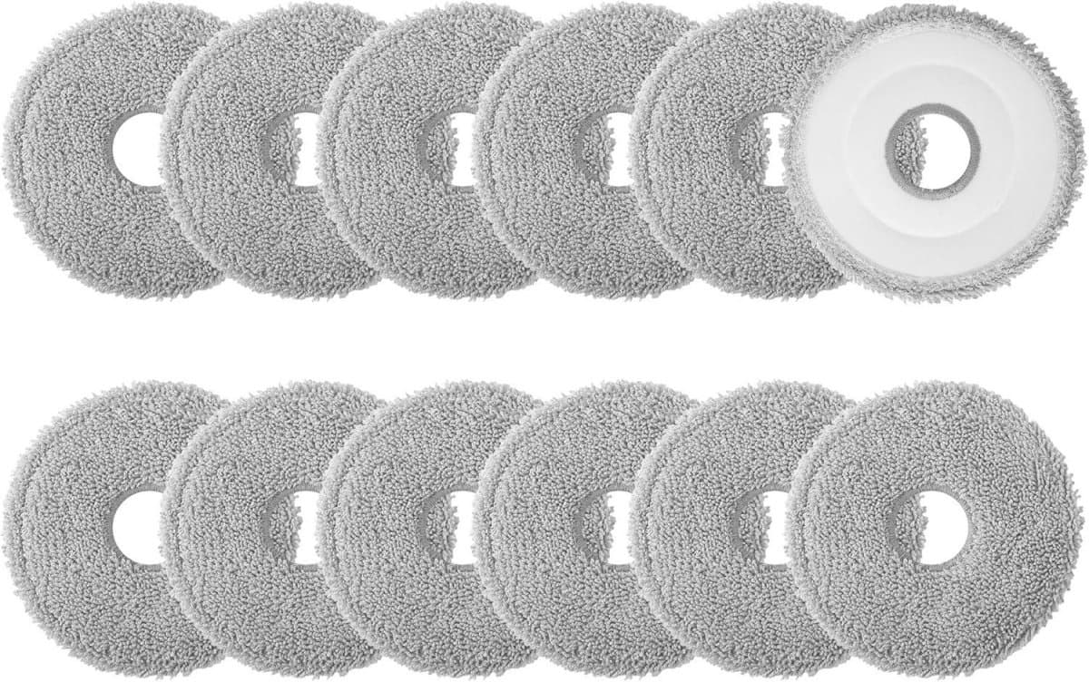 GELLDG Vervangende poetsdoeken - 12 stuks - Geschikt voor Dreame L10 / L10s Ultra / L20 Ultra Complete / L40 / L50 / X30 / X40 / X50 robotstofzuigers en Xiaomi X20 Pro/Max - Wasbare en herbruikbare microvezel poetsdoeken