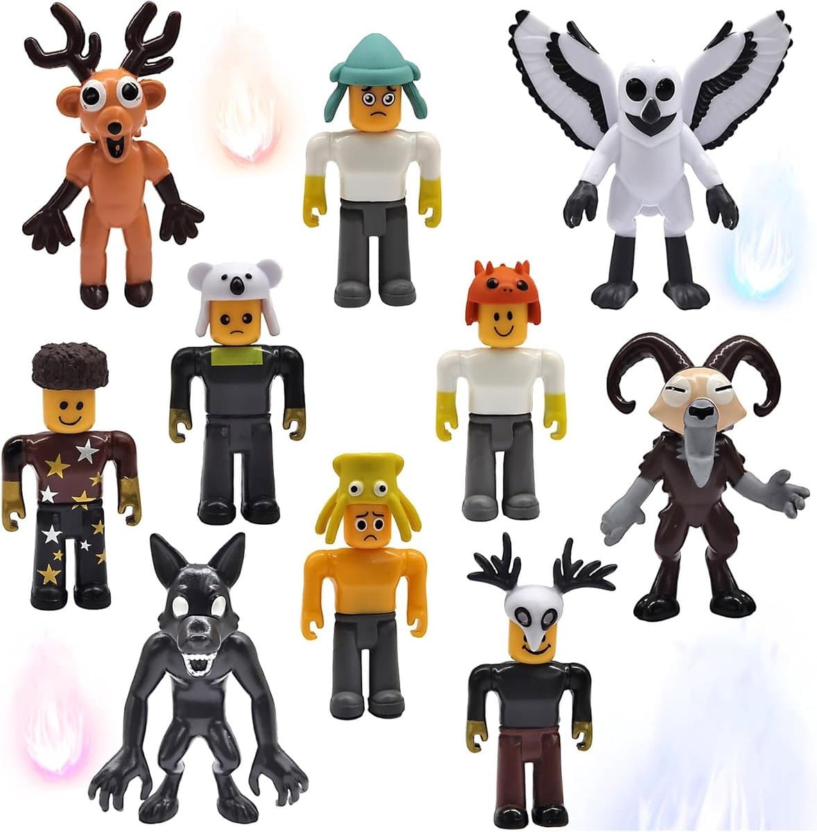 Actiefiguren Set met 10 Verzamelbare Figuren uit het Bos voor Kinderen en Volwassenen, Inclusief Herten, Uilen en Rams, Creatieve Bureau Ornamenten voor Fans en Vrienden