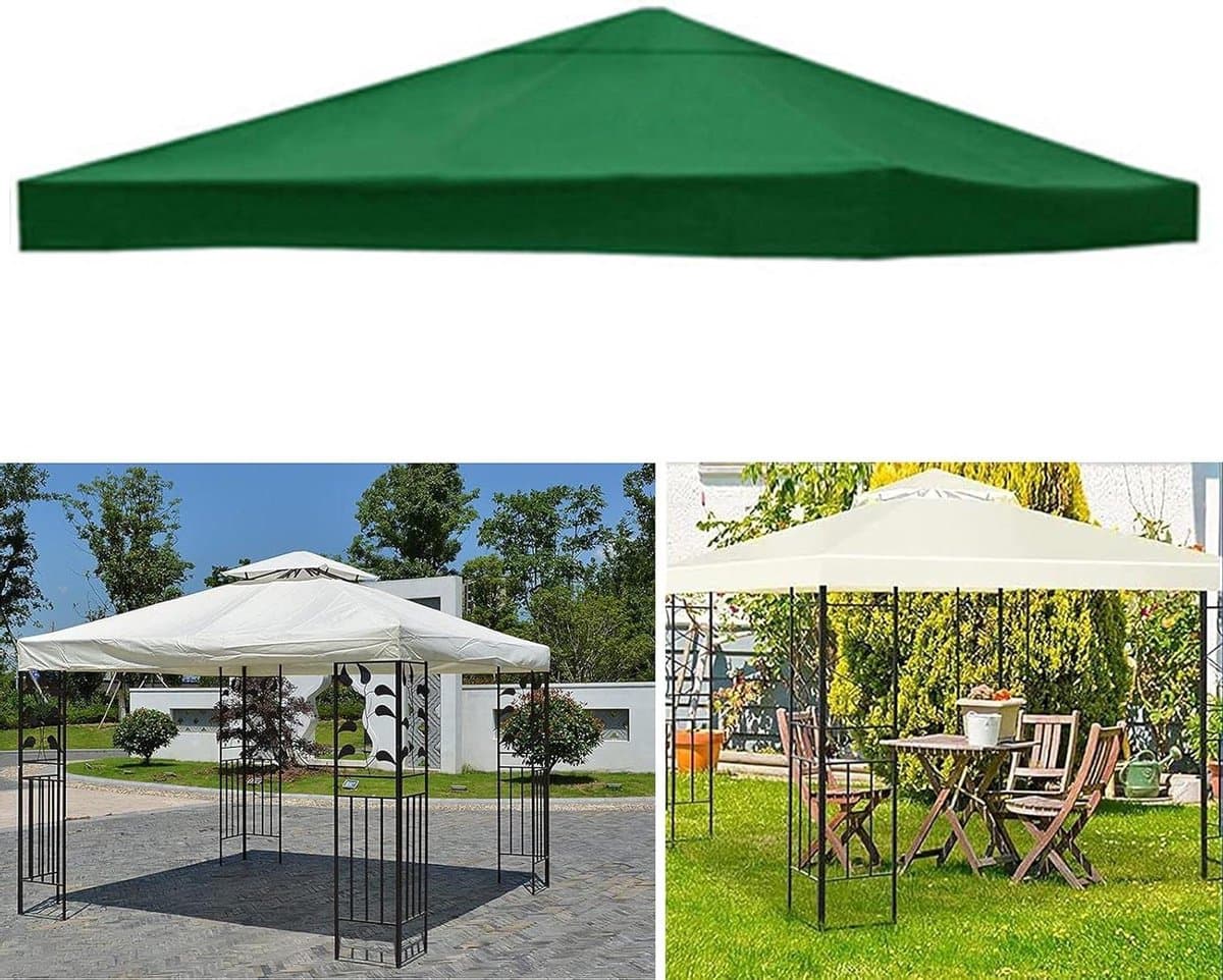 Tuinpaviljoen Vervanghoes - Overkapping Dak - Buiten Bijeenkomsten - Dubbellaags Ontwerp - 3 x 3 meter - Grijs