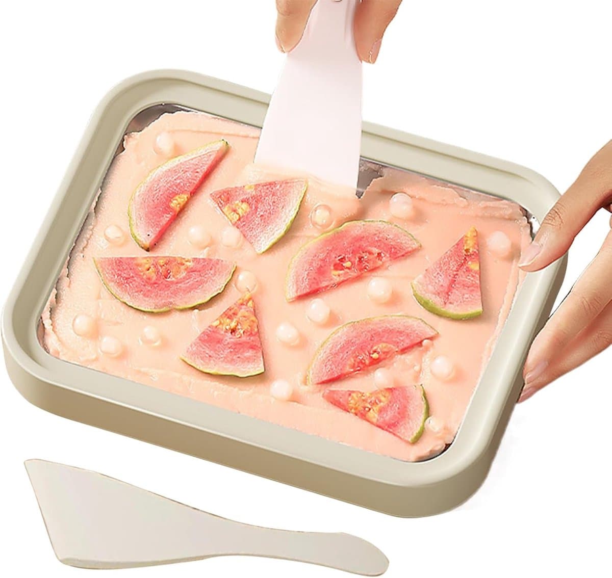 KZQ IJsrolmachine Zonder Stroom Voor Thuisgebruik Maat L Yoghurt En Ijsrollade Geschikt Voor Dessertliefhebbers Bakkers Beginners En Feestorganisatoren Handmatige IJsroller Voor Zelfgemaakt Ijs Sorbet En Frozen Yoghurt