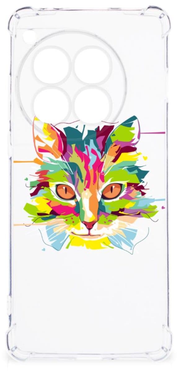 OnePlus 12 Stevig Bumper Hoesje Cat Color