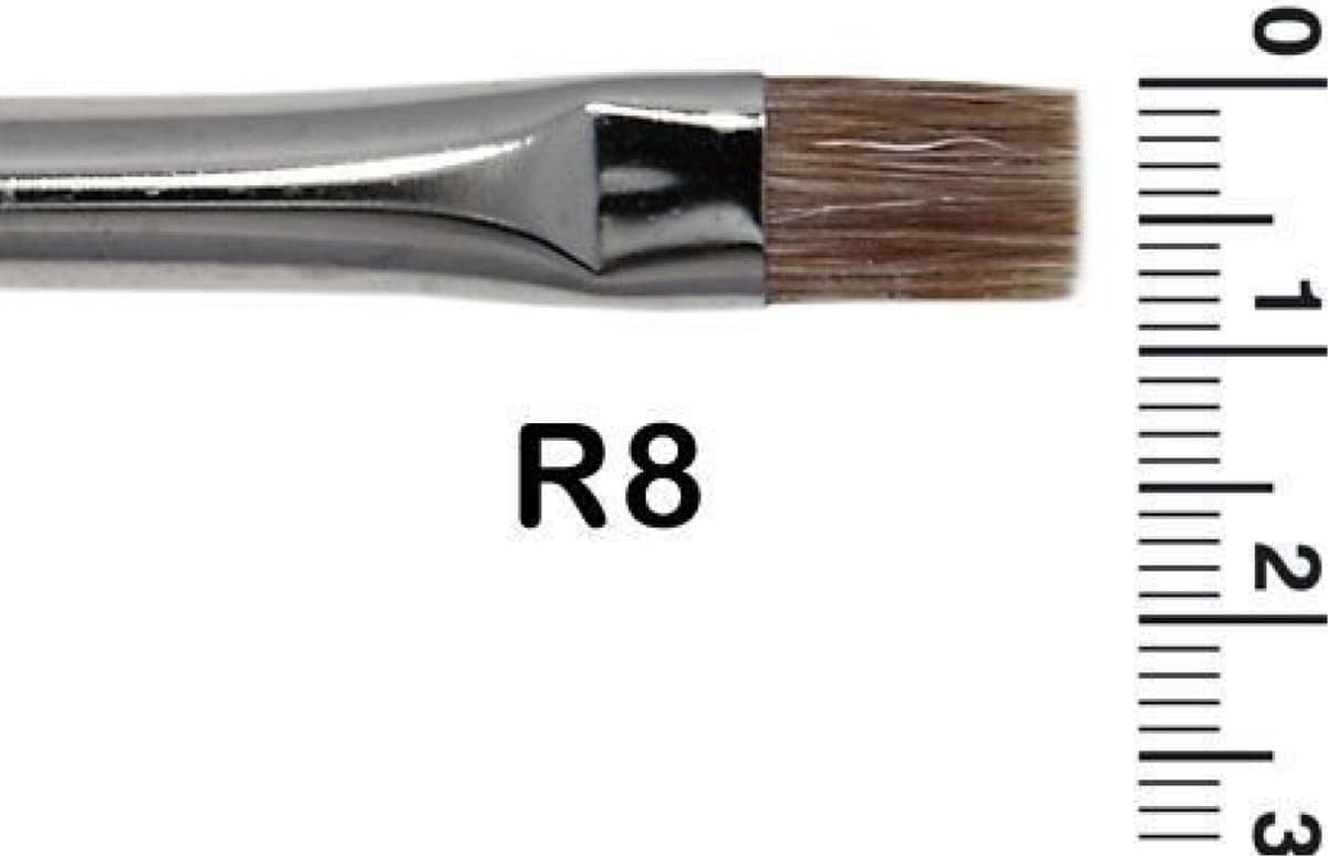 Grimas - Schminkpenseel - Plat - Runderhaar - R8