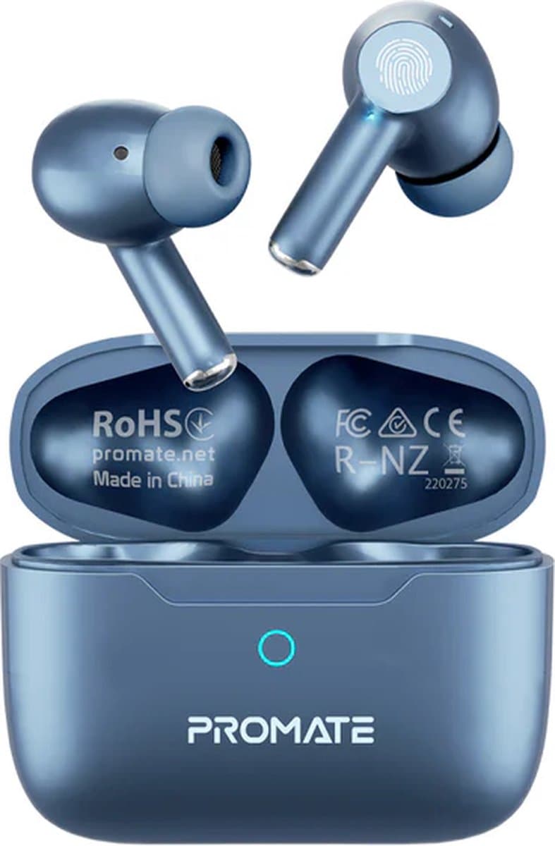 ProMate® ProPods - True Wireless Earbuds - Actieve Ruisonderdrukking - IntelliTouch Bediening - Bluetooth 5.3 - 25 Uur Speeltijd - Ergonomisch Ontwerp - Hoge-Fidelity Audio - Waterbestendig - IPX5 - Comfortabel en Duurzaam - Zwart