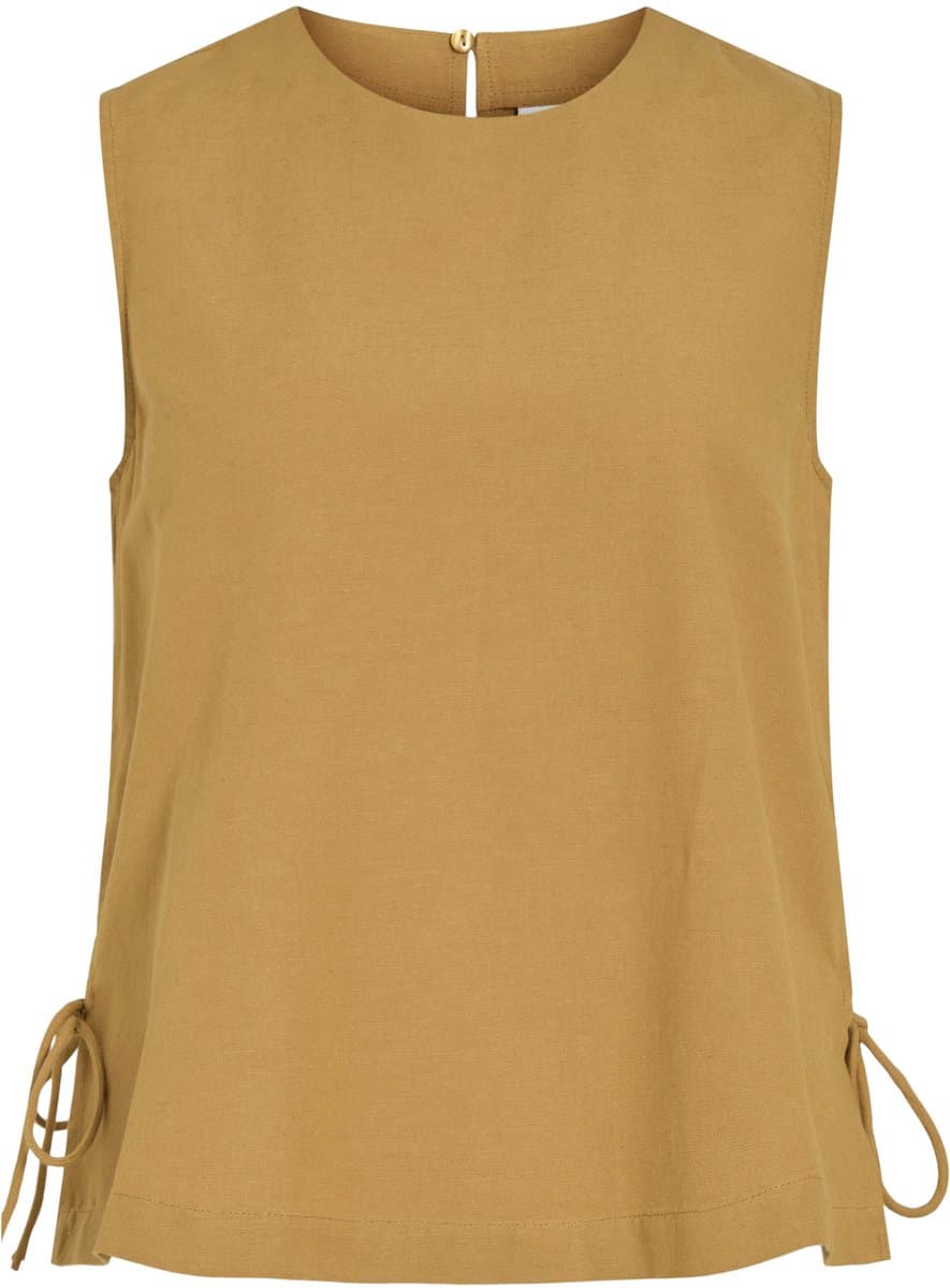 VILA - VIPRISILLA O-NECK S/L TIE TOP/VOL/R - Dames - Blouses