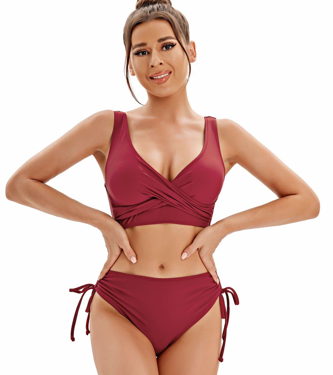 Vrouwen Bikini Set Crossover Bustier High-Waist Bikini Zwemkleding Elegant Tweedelig Zwempak