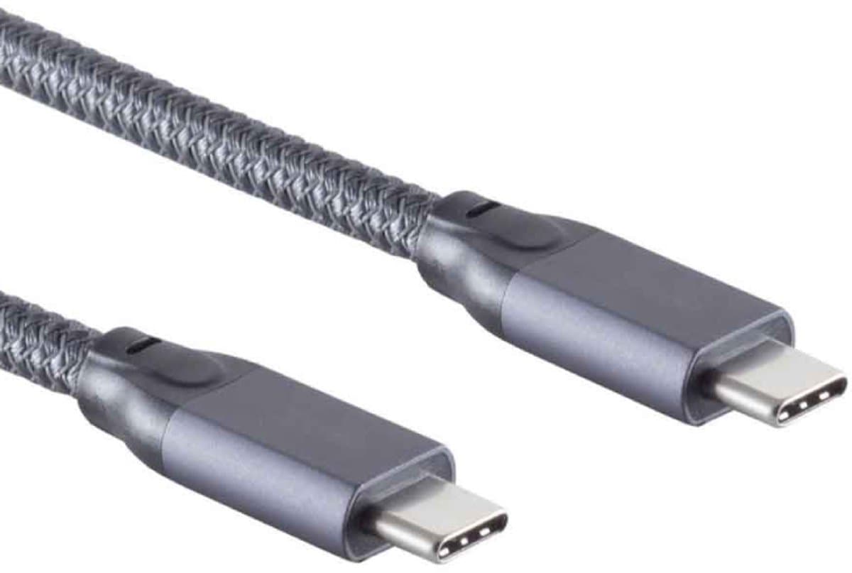 USB-C Kabel - USB 3.2 Gen 2x2 - 100W PD - Nylon Sleeve - Pro - 4 meter - Zwart