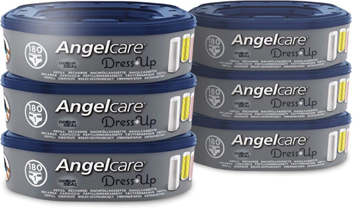 Angelcare Navulling Luieremmer Baby - Achthoekige Navulcassettes Voor Dress Up - 6 Stuks