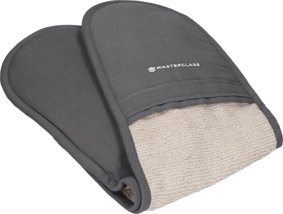 MasterClass Deluxe Professional Dubbele Ovenwant - Grijs