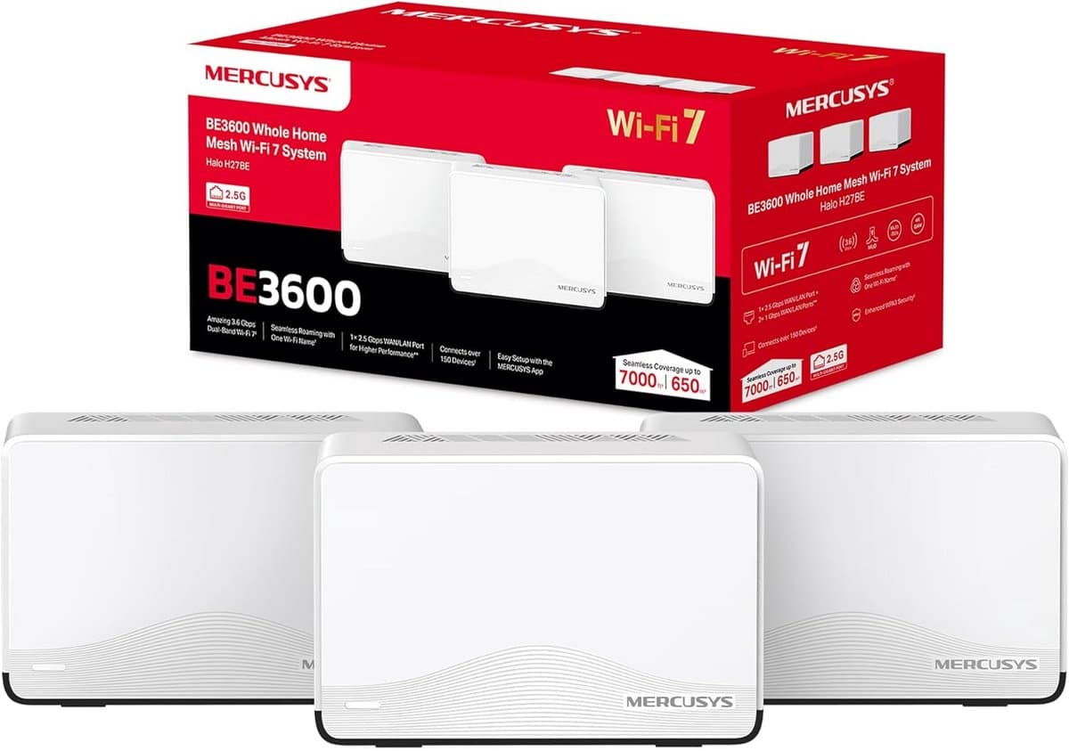Mesh Wifi 7 Systeem BE3600 Dual-Band, 2.5G Poort, Dekking 650 m2, 3 Stuks