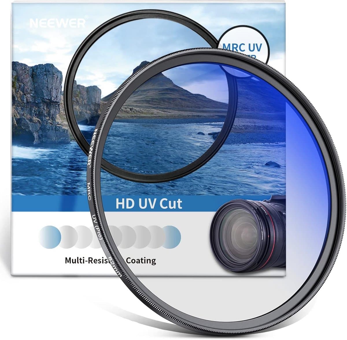 UV Beschermingsfilter 82mm - Multi-Coated HD Optisch Glas Krasbestendig voor Camera Lenzen
