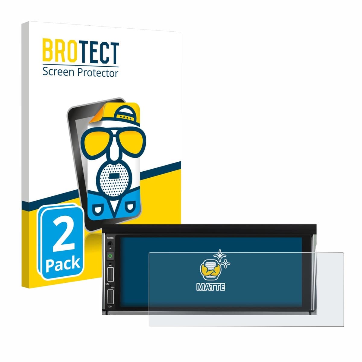 BROTECT - Screenprotector voor Hikity Carplay 6.86" - Folie Beschermfolie matte 2 Stuks