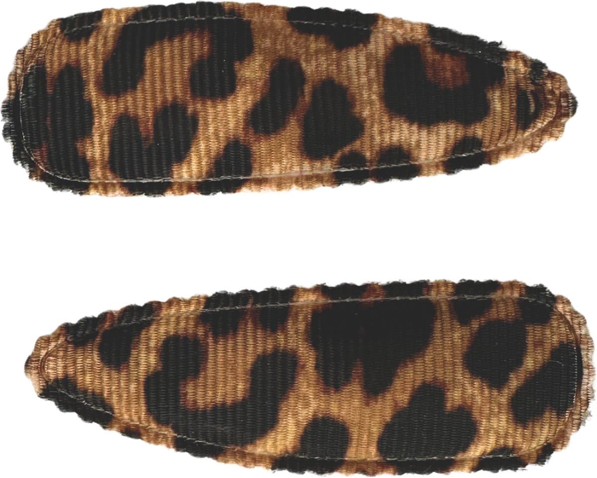 Haarspeldjes met stof - leopard