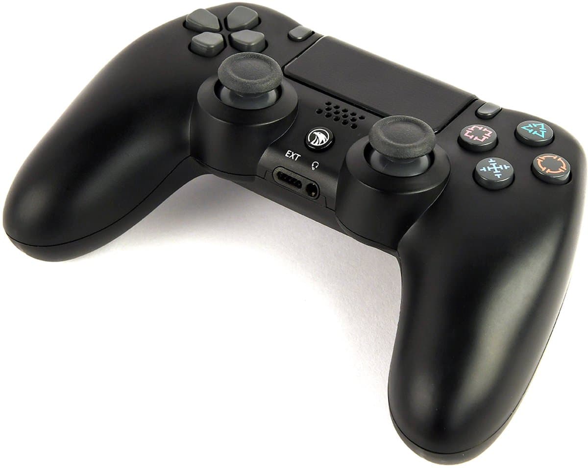 GMB Gaming Draadloze Game Controller voor PS4 en PC - Dual Vibration, LED Lichtbalk, Ergonomisch Ontwerp voor Comfortabel en Realistisch Spel, Zwart