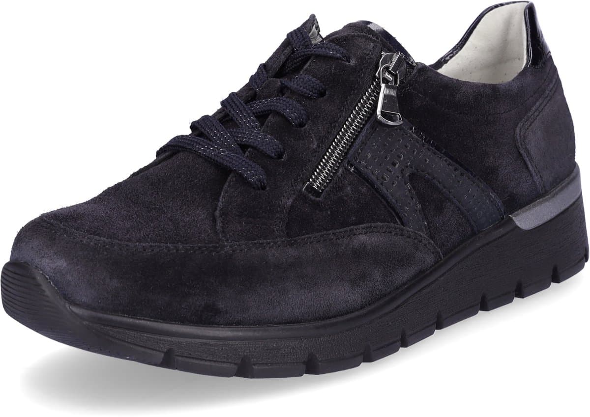 Waldläufer dames leren sportschoenen middernachtblauw 7