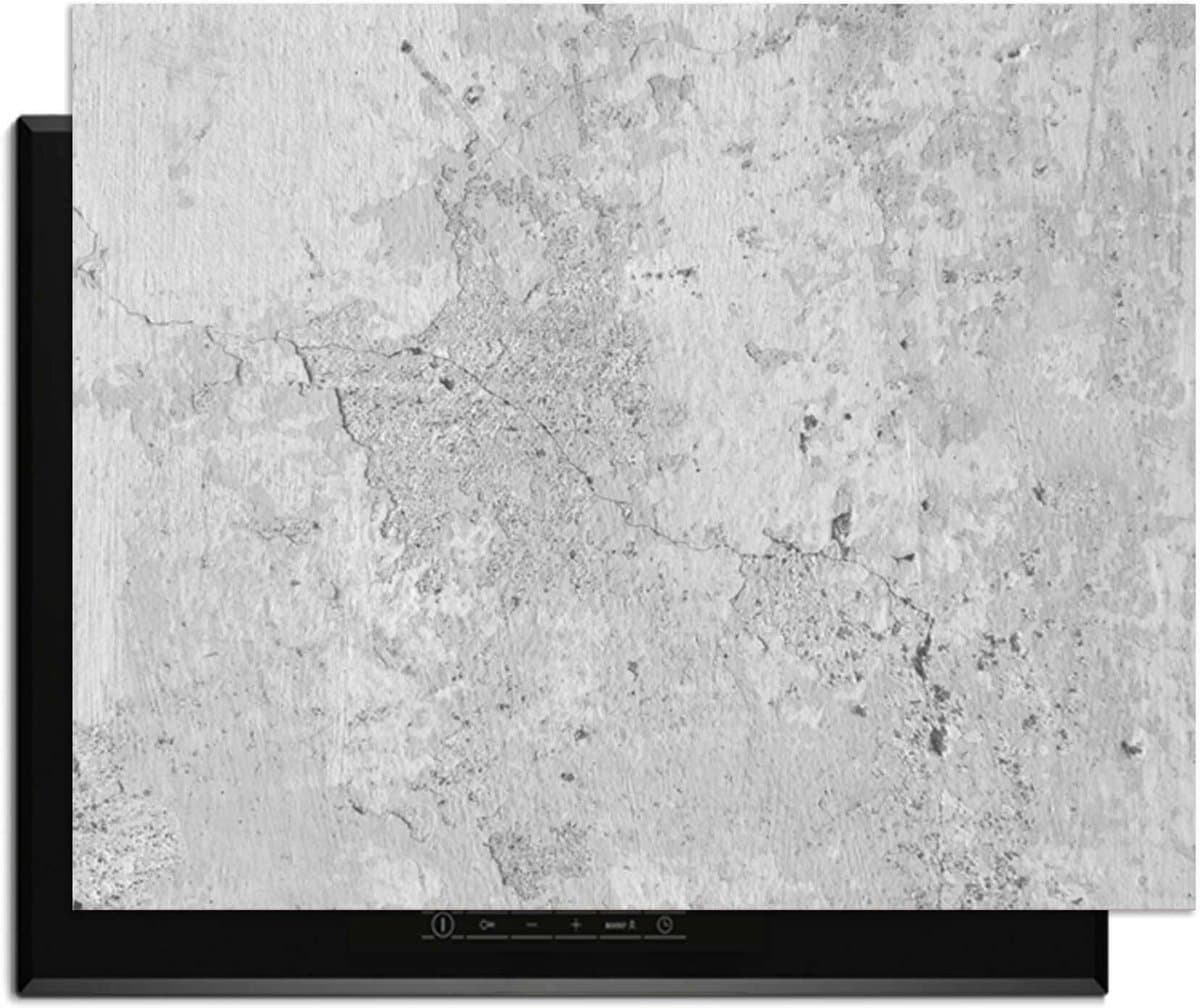 KitchenArt - Urban White - Inductie Beschermer - 77x51 cm - Kookplaat Beschermer - Luxe Afdekplaat Inductieplaat - Anti-slip & Oprolbaar - Beschermmat Inductiekookplaat