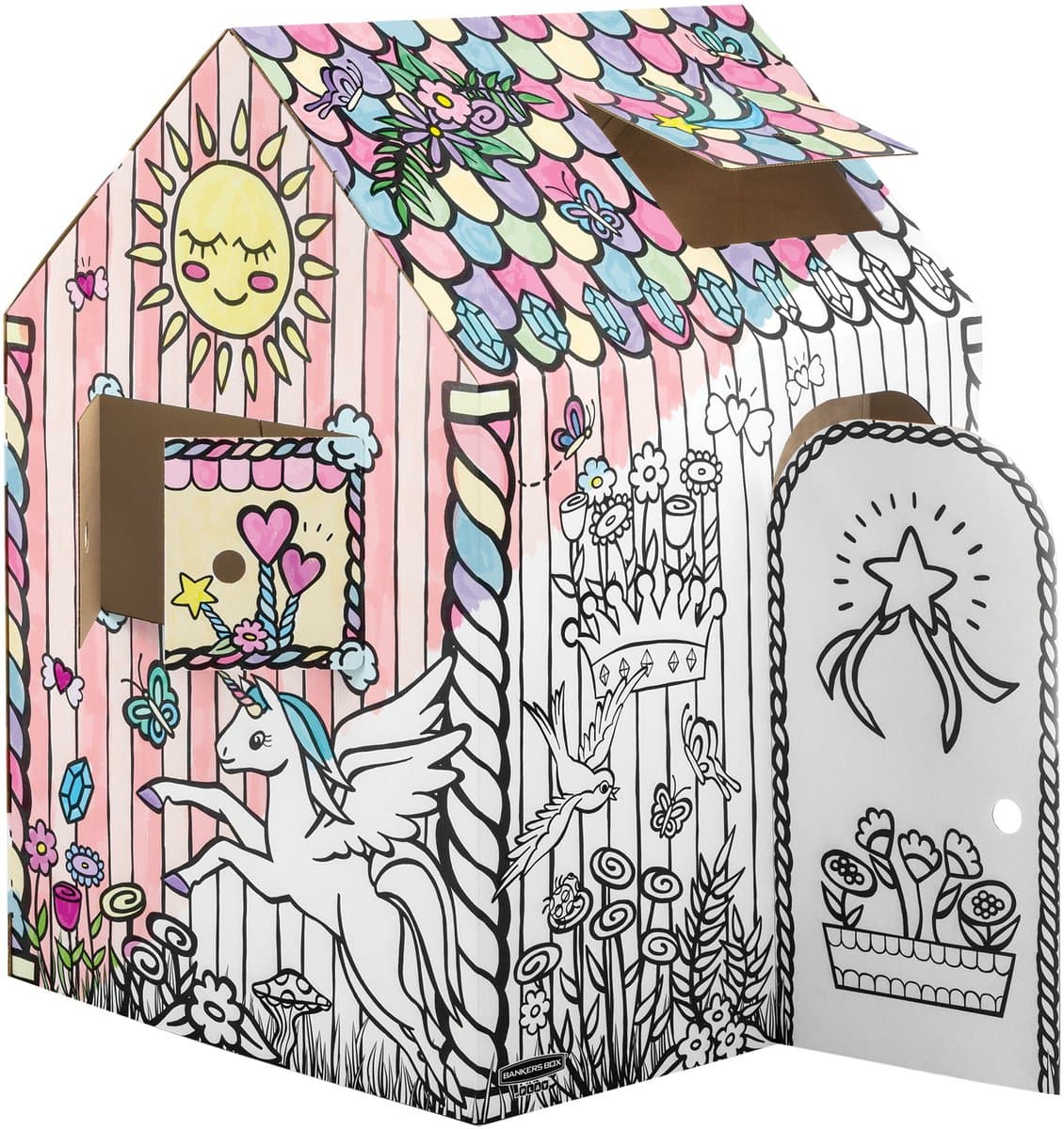 Bankers Box Play - Speelhuis stevig karton - Unicorn - Inkleurbaar