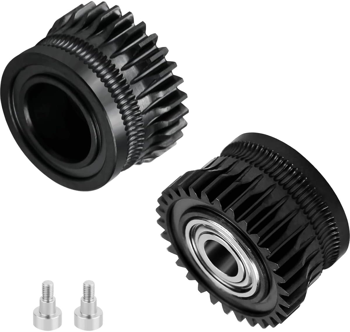 Extruder Gear Kit zwart vernikkeld gehard staal filamentaandrijving extruder tandwiel compatibel met Creality K1/K1 Max/K1C/Ender 3 V3/Ender 3 V3 Plus 3D-printer (2 stuks)