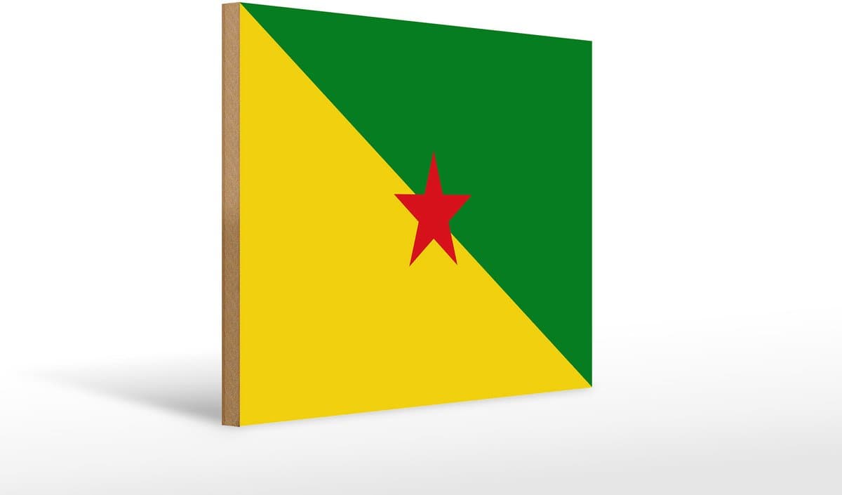 Holzschild Flagge Französisch?Guayanas 40x30cm Flag French