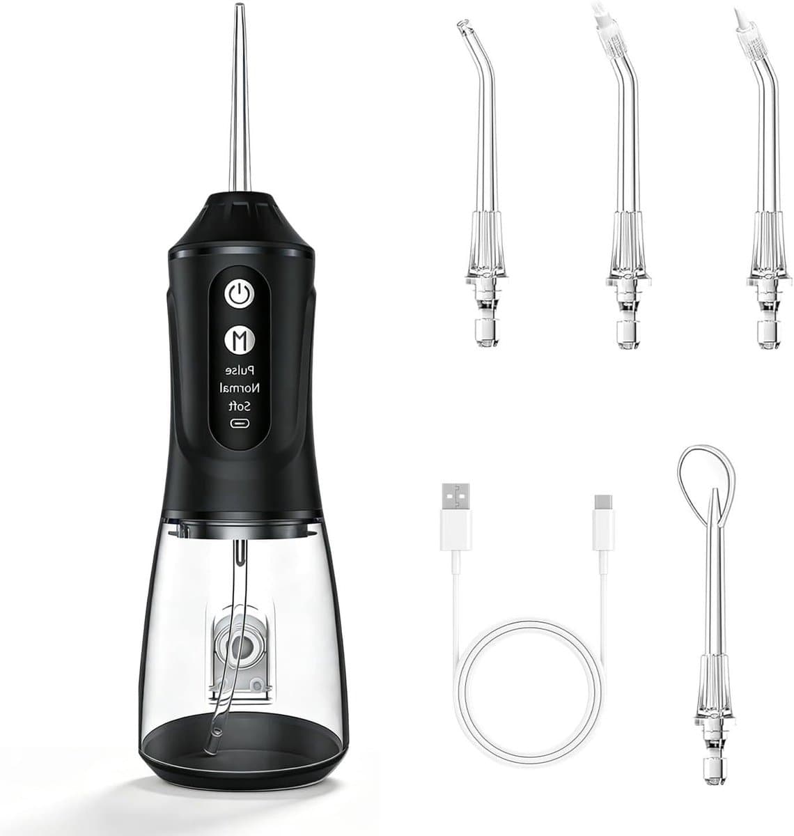 Monddouche - Waterflosser - Mondverzorging - 9999% Tandplak Verwijdering - 380 ml Tank - Zwart