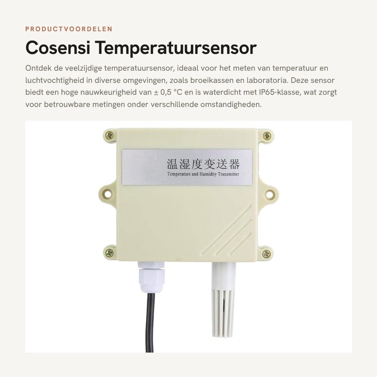 Dailygoods- Temperatuursensor hoge nauwkeurigheid - Temperatuursensor wifi - Vochtigheidssensor - Waterdicht - Compact ontwerp - Temperatuurbereik -40 °C tot +80 °C