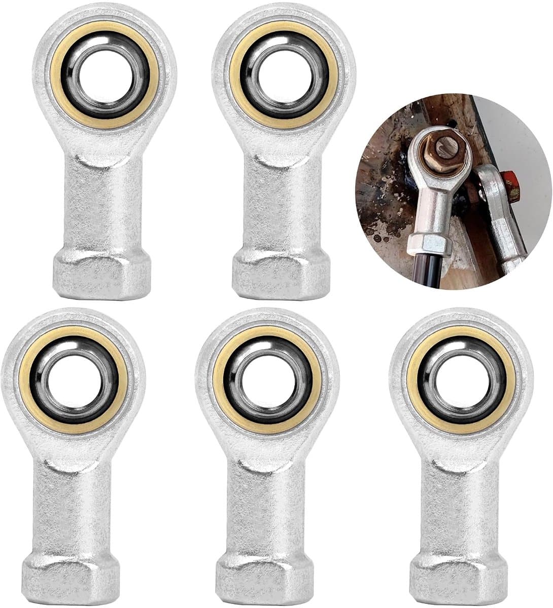 5 Stuks M6 Scharnierkop Lager,M6*1.0mm Rechtse Binnendraad,Zelfsmerend Kogelgewricht Stangkoppen,Unibalgewricht Gewrichtslager,Scharnierende Lager,Scharnierkoplager voor Steering Spoorstangeinden