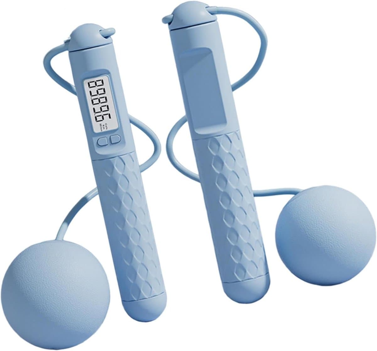 Digitaal Springtouw - Fitness Tracker - Calorieën Tellen - Verzwaarde Constructie - Verstelbare Lengte - Blauw