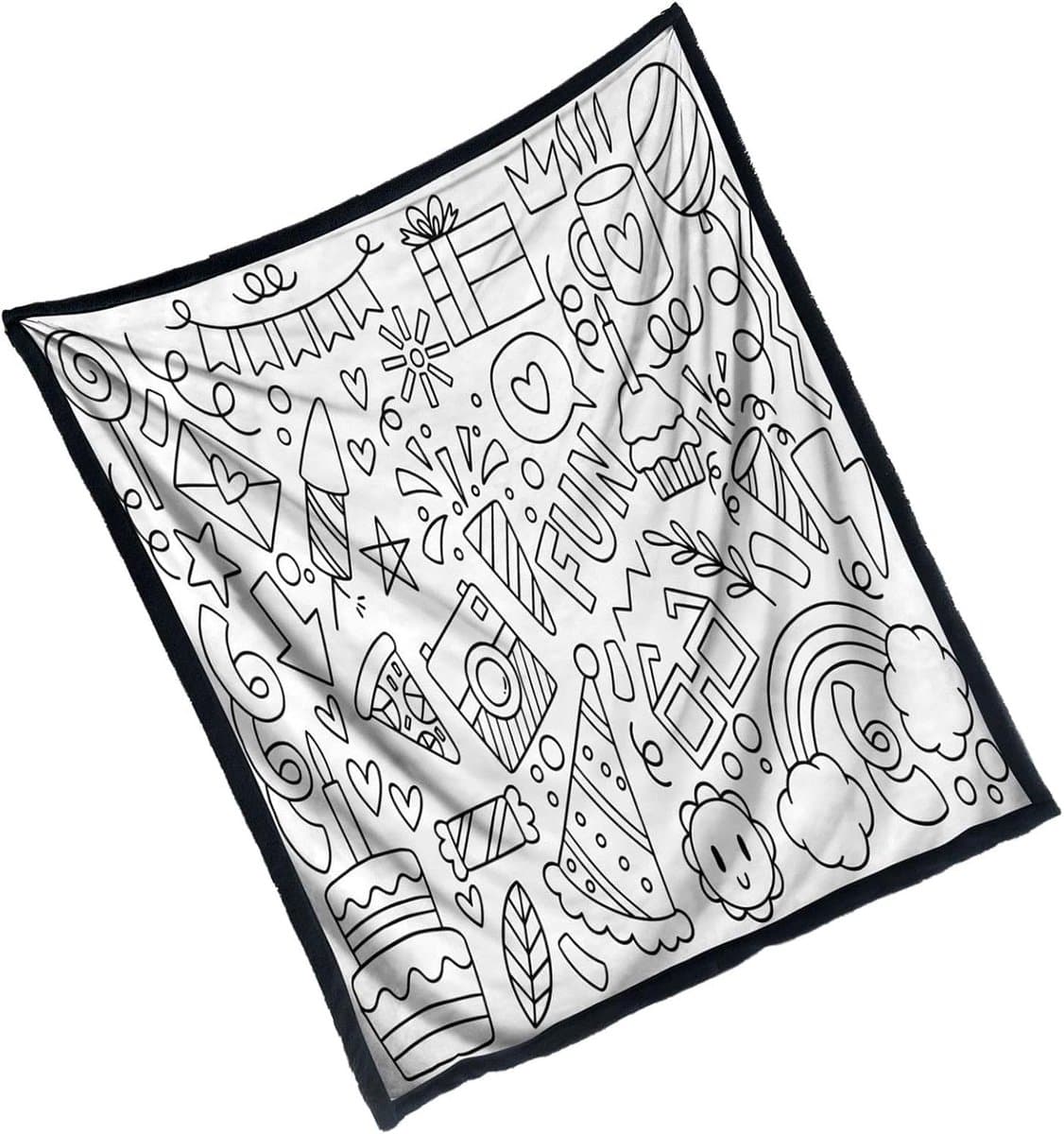 Kleurdekentje Verjaardag - Creatief Dekentje Knutseldeken - Samen Knutselen - Zelf Te Personaliseren - 150x127 cm - Meerdere Kleuren