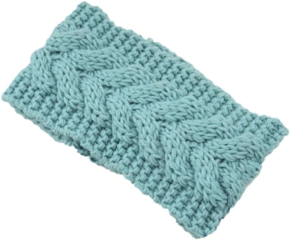 Warme Gebreide Dameshoofdband voor Buitenactiviteiten - Elastische Hoofdband voor Hardlopen, Fietsen en Yoga in Mintgroen
