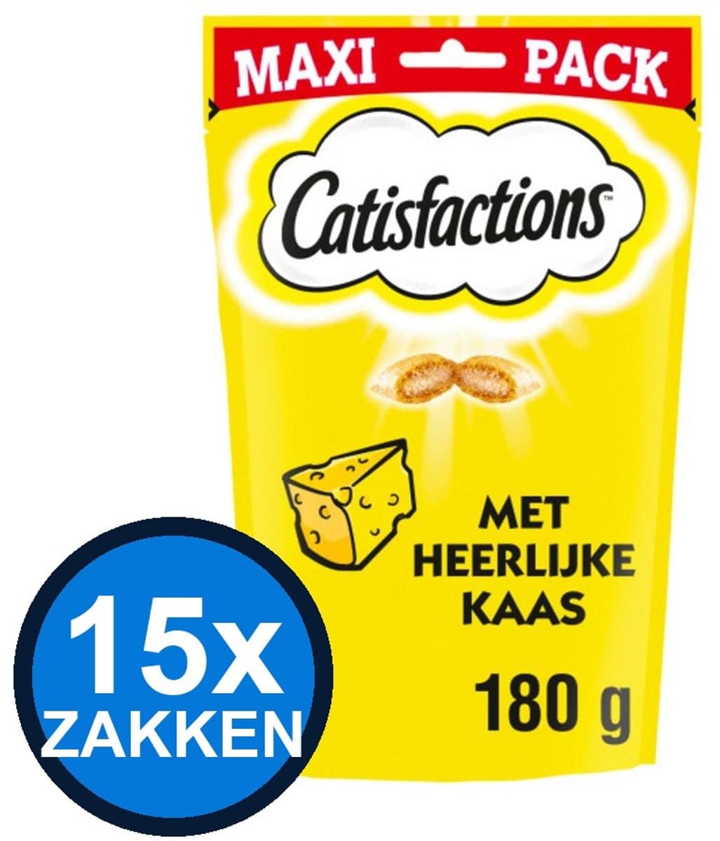 15x Catisfactions - Kaas - Kattenvoer Snacks - 180 g