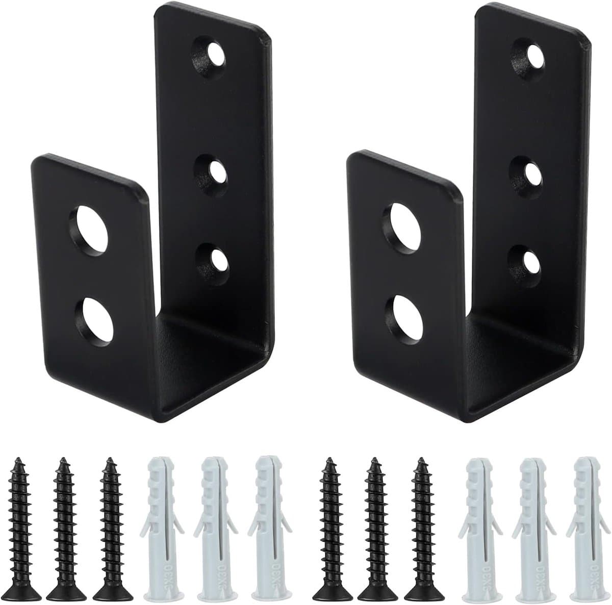 Robuuste metalen U-hoekbeugels voor beveiligingsdeuren - 2 stuks - Geschikt voor 2x4 inch en inclusief schroeven voor eenvoudige installatie